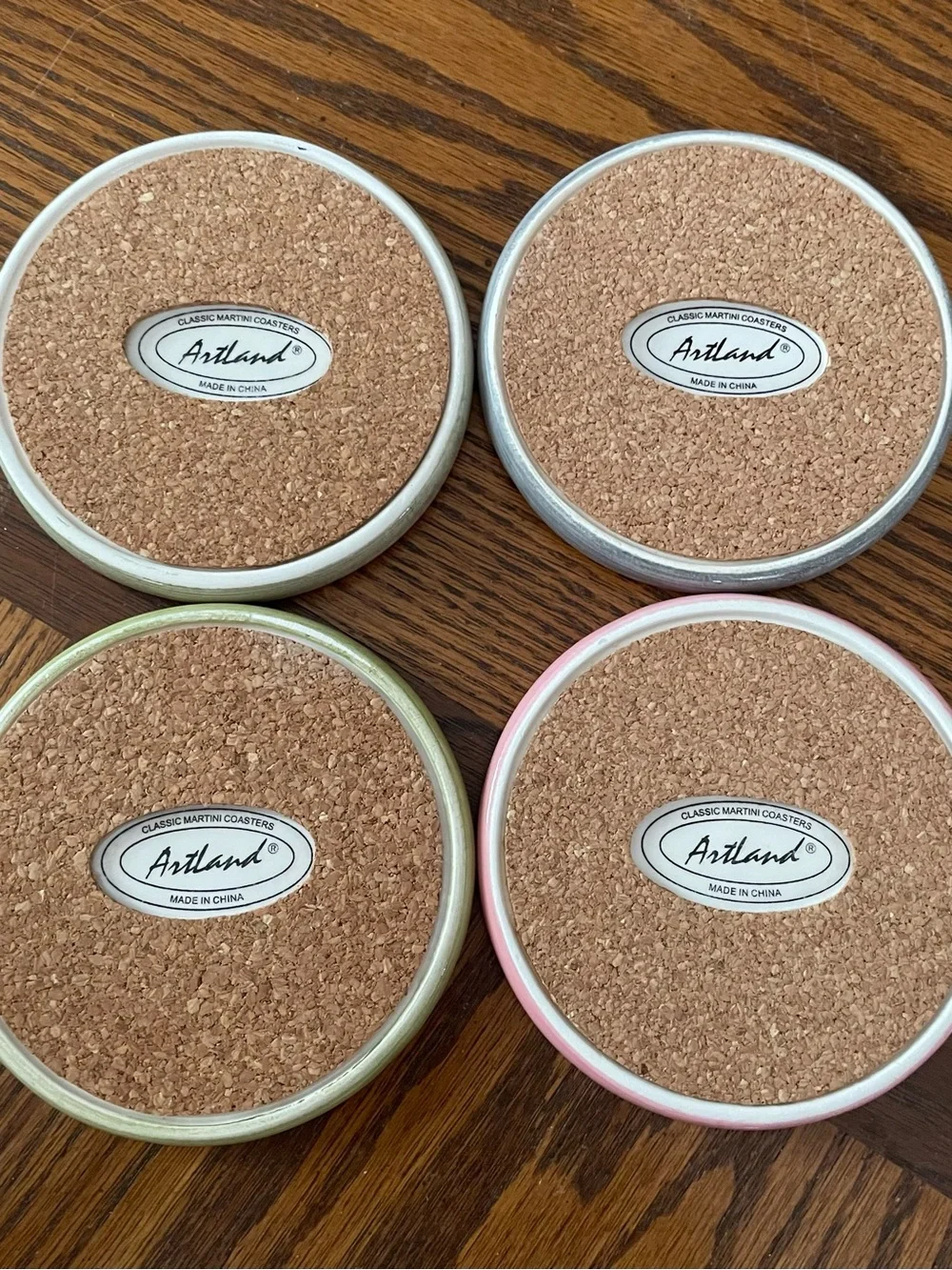 Artland Classic Cocktail Coasters Set Of Four Assorted Designs NIB
